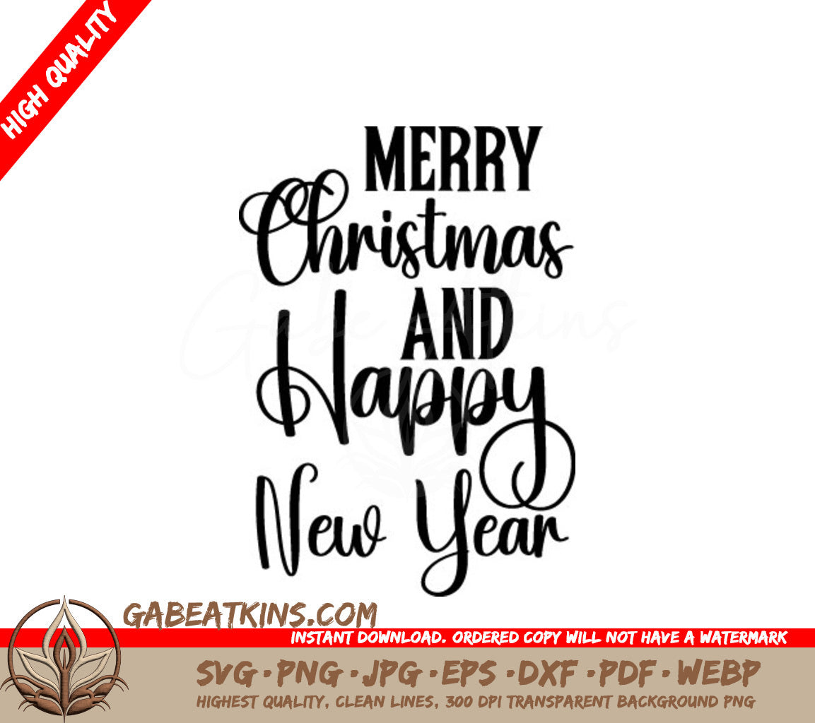  Merry Christmas & Happy New Year SVG SVG