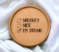 Naughty Nice Im Drunk SVG - Christmas Checklist Design SVG