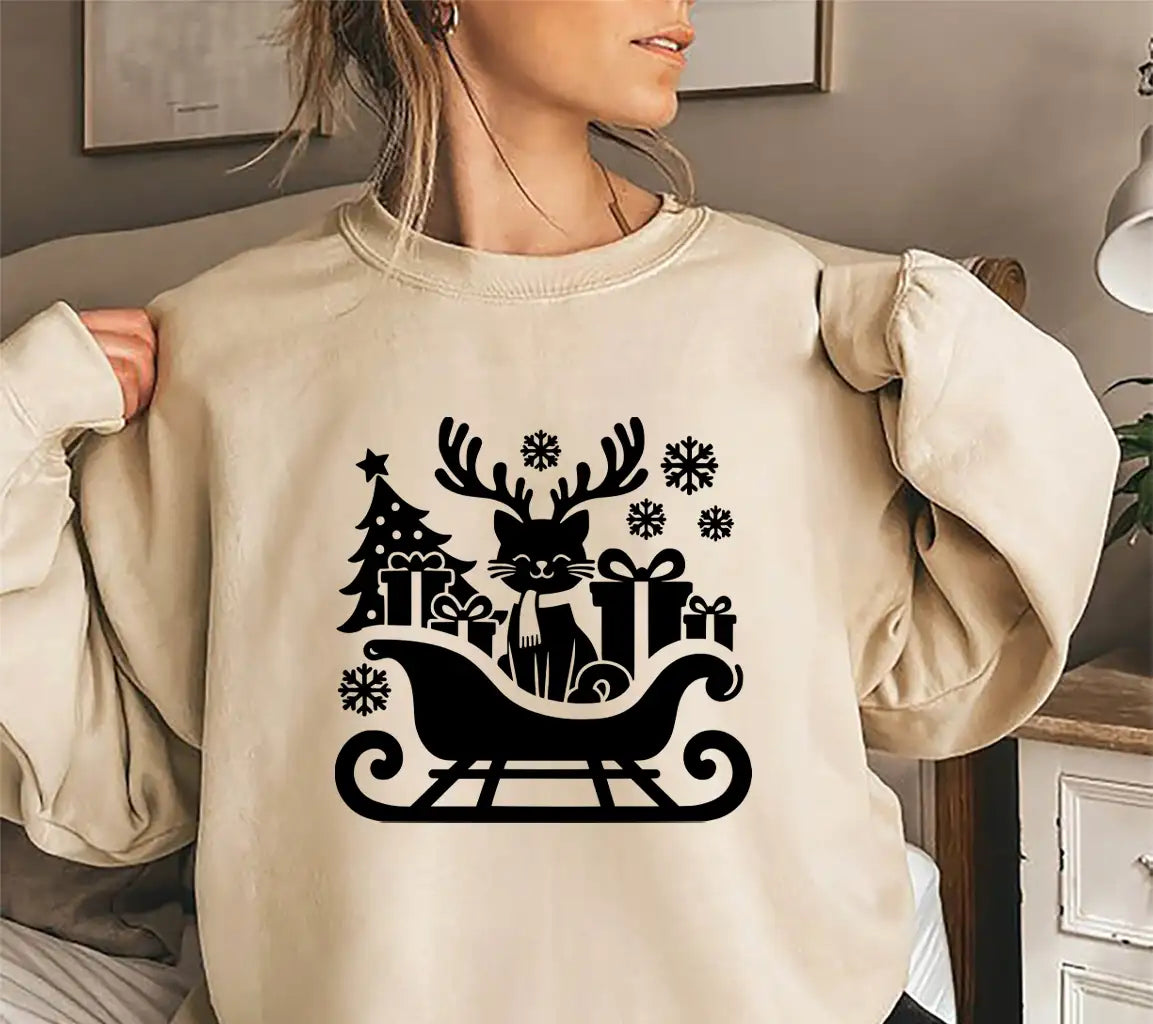 Christmas Cat Sleigh