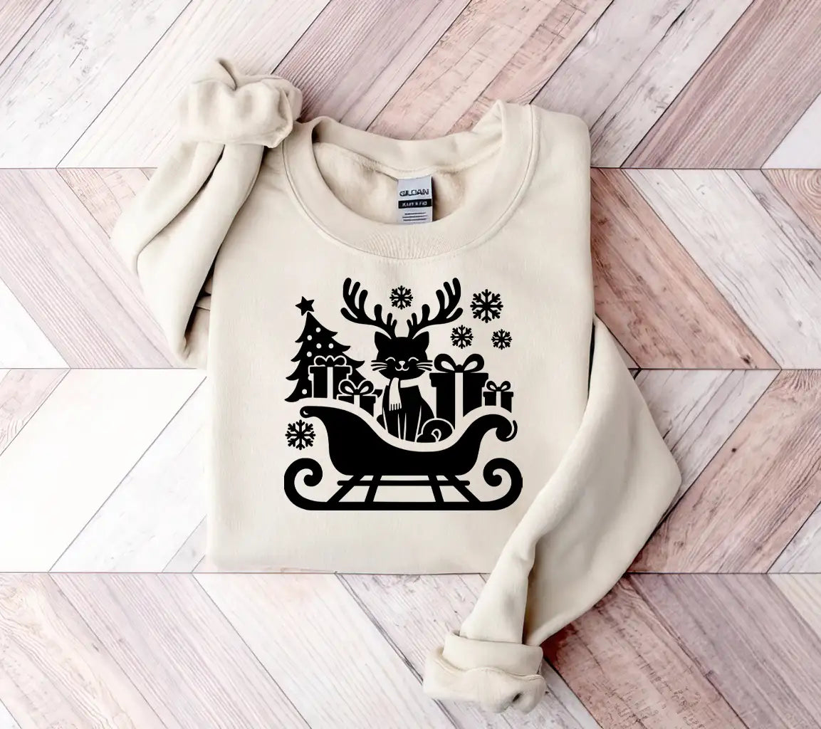 Christmas Cat Sleigh