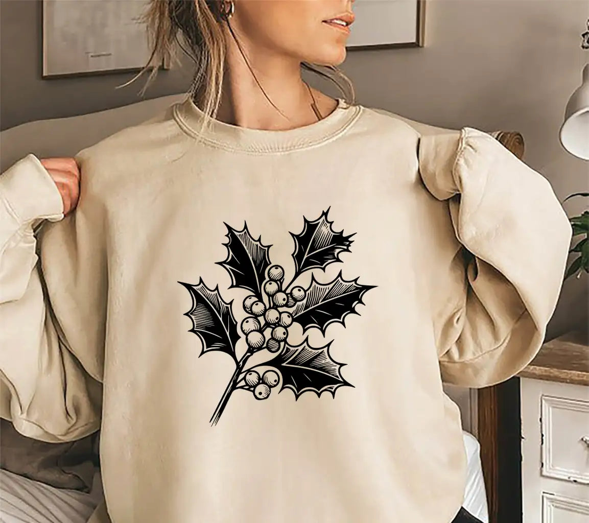 Christmas Holly Branch