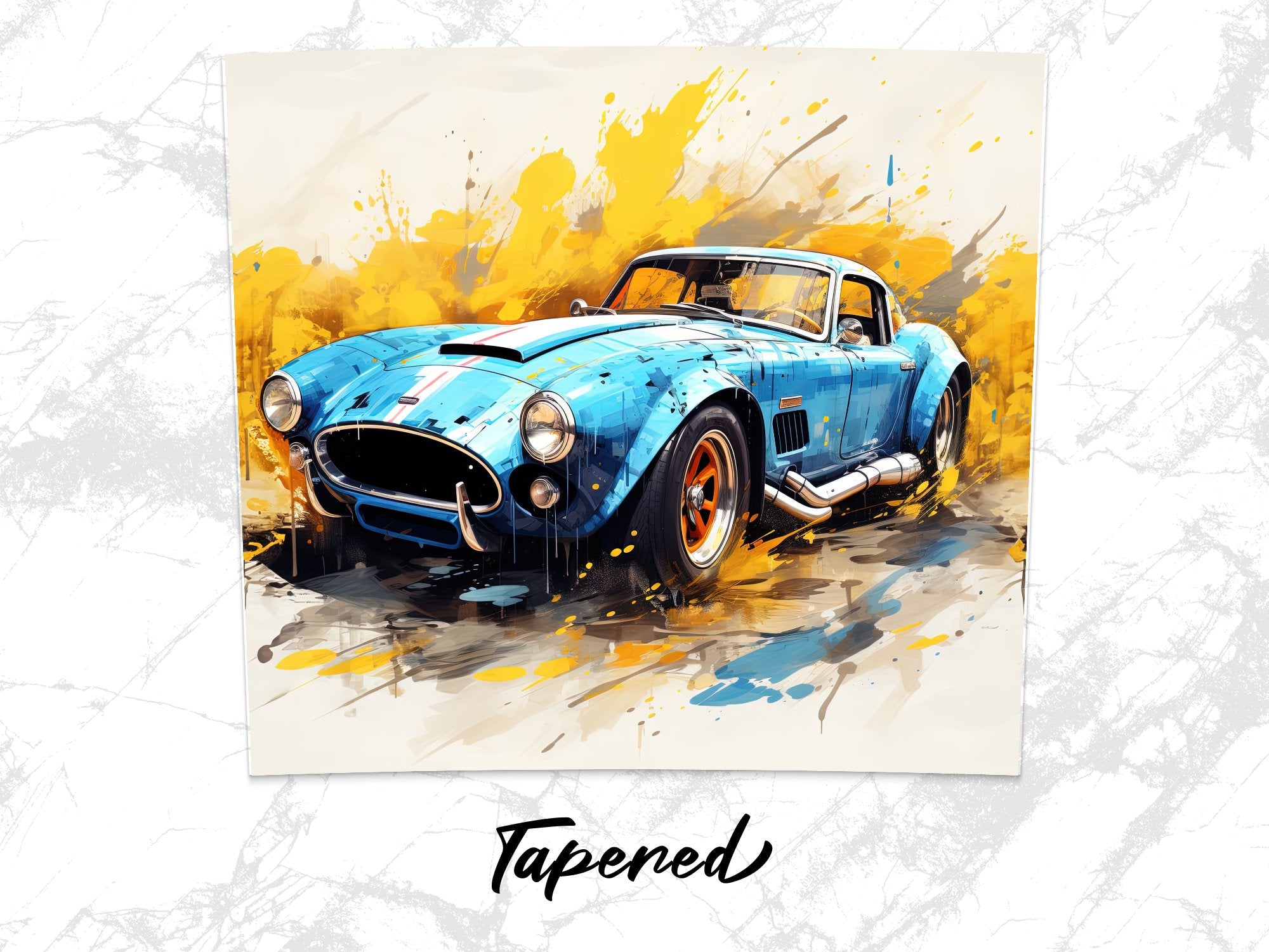 Cobalt Blue Classic Car Dynamic Watercolor Tumbler Wrap | 20oz Tumbler Wrap Sublimation Design PNG - Gabe Atkins Designs