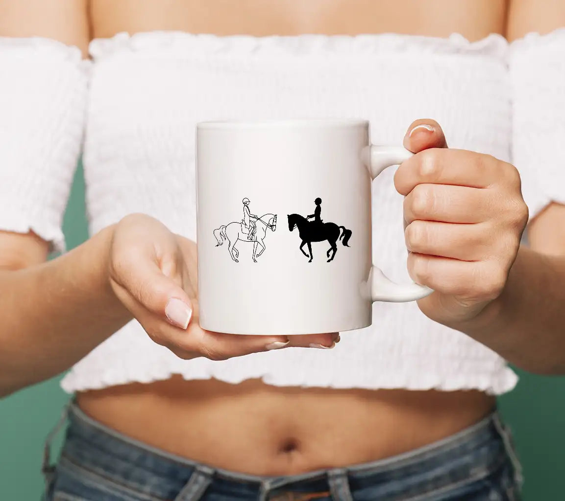Collection Of Hand Drawn Dressage Rider And Horsevector Illustrations In Sketch Doodle Style