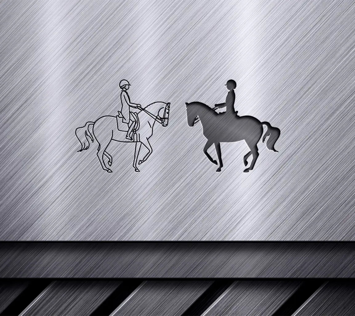 Collection Of Hand Drawn Dressage Rider And Horsevector Illustrations In Sketch Doodle Style