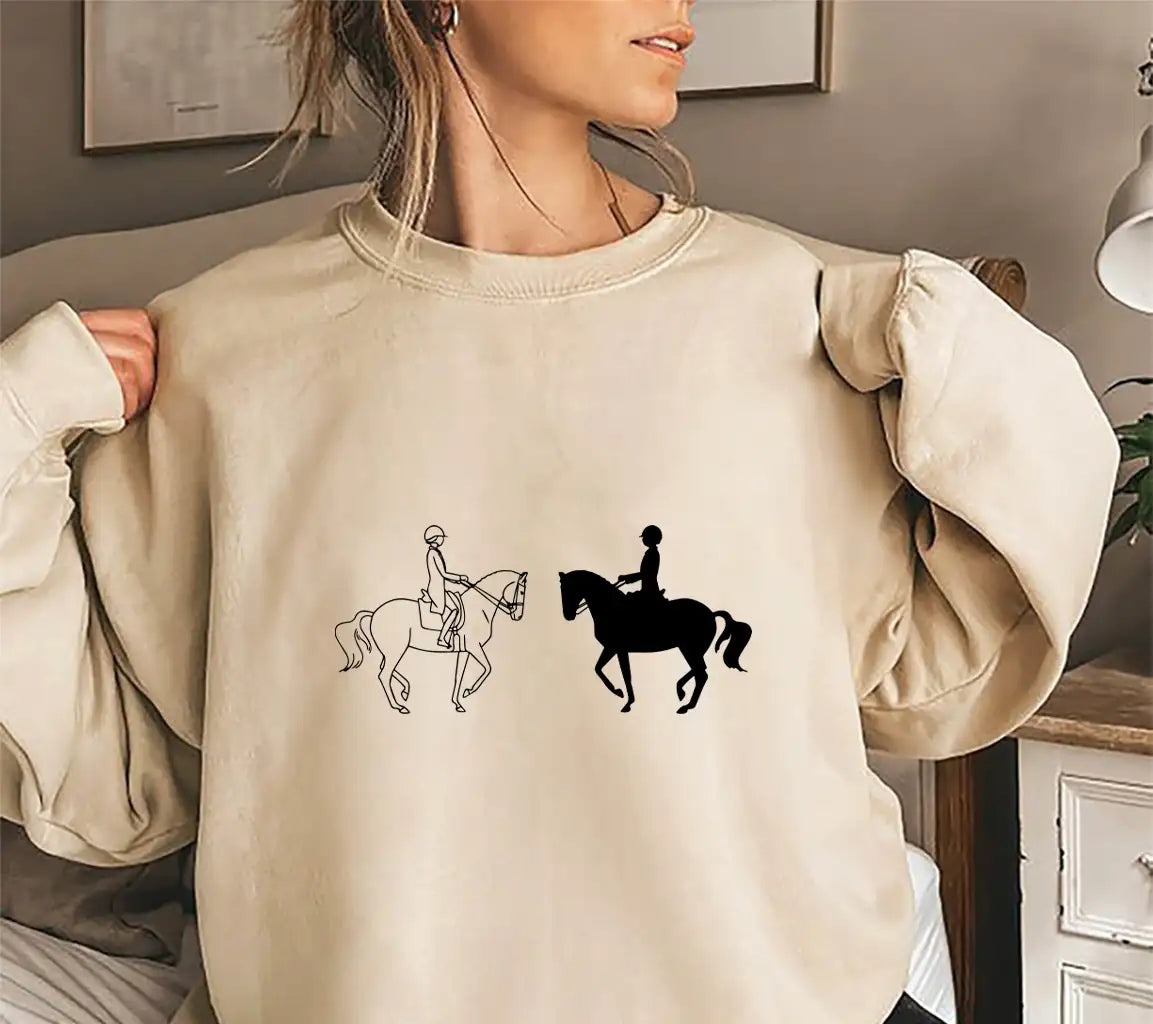 Collection Of Hand Drawn Dressage Rider And Horsevector Illustrations In Sketch Doodle Style