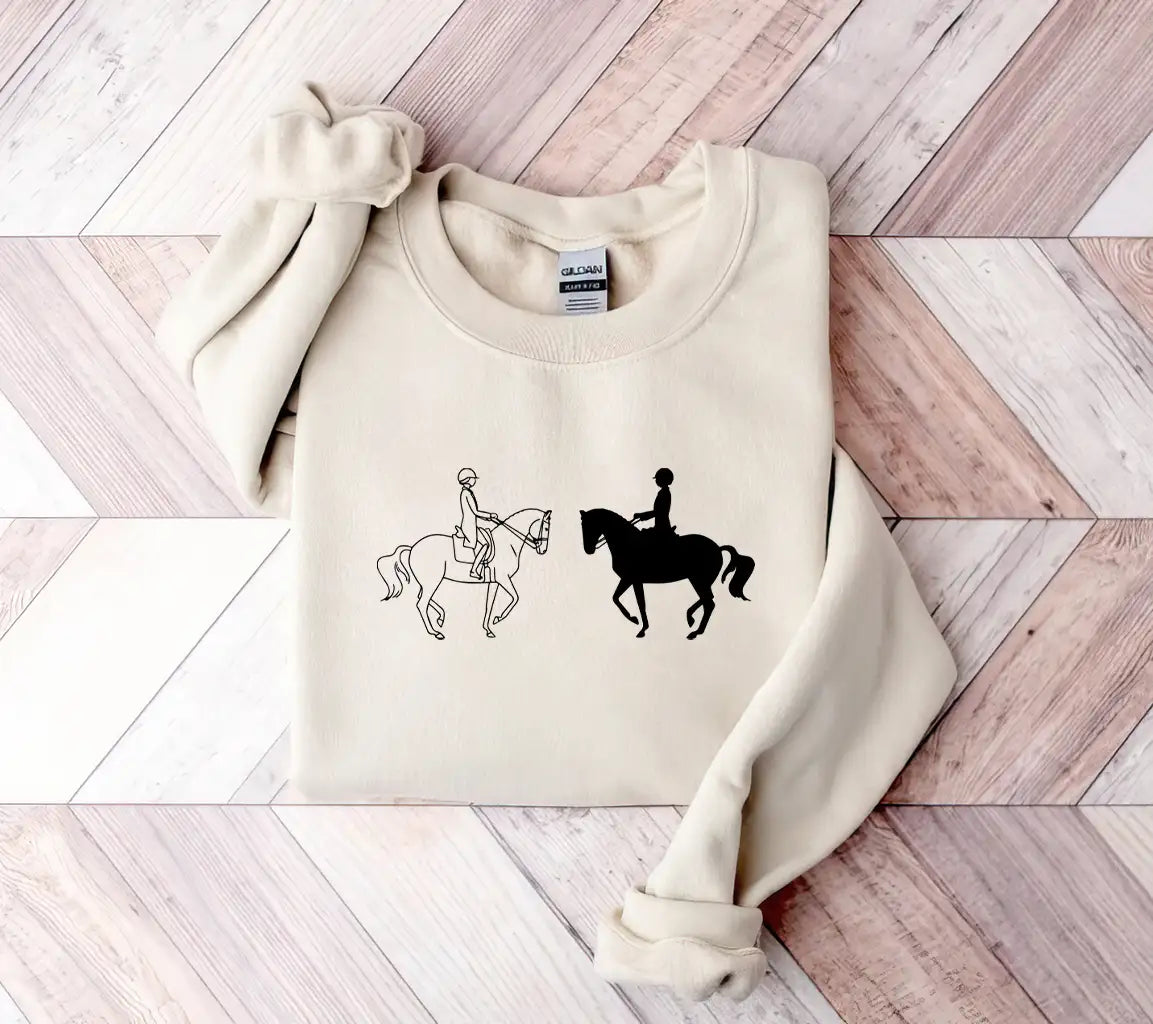 Collection Of Hand Drawn Dressage Rider And Horsevector Illustrations In Sketch Doodle Style