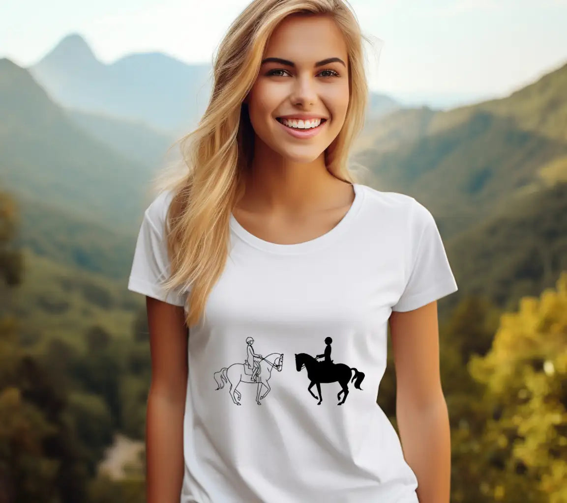 Collection Of Hand Drawn Dressage Rider And Horsevector Illustrations In Sketch Doodle Style