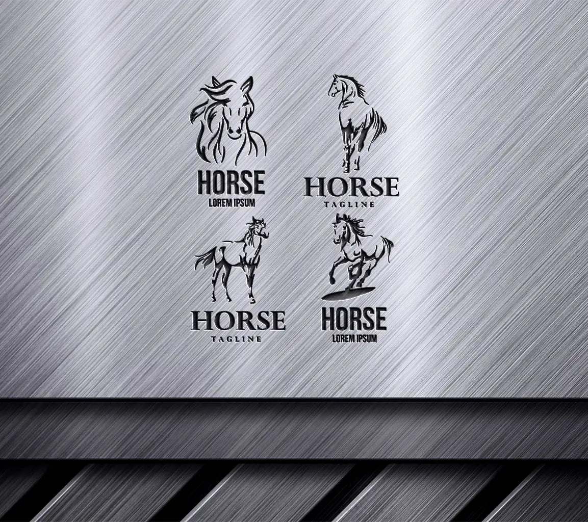 Collection Of Line Art Horse Logo Design