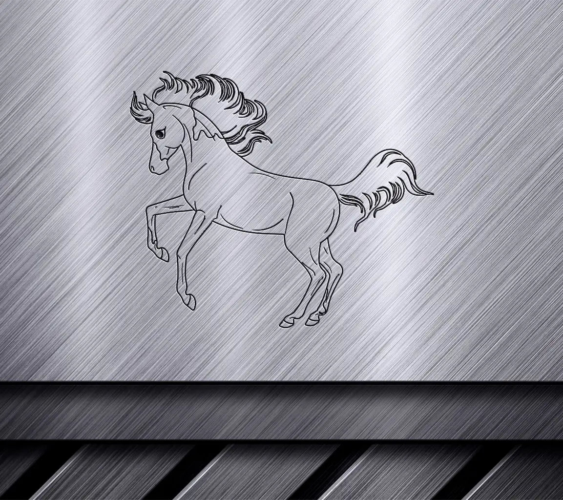Coloring Page With Horse Painting For Children