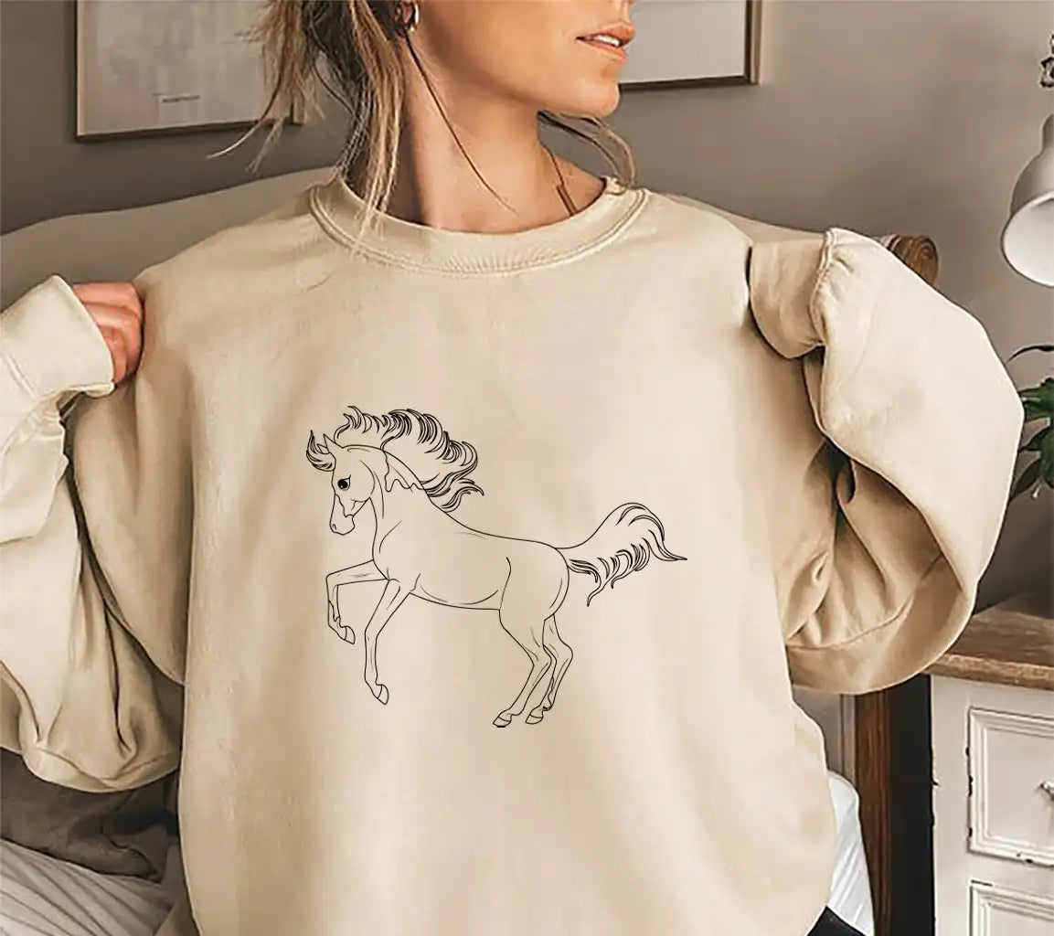 Coloring Page With Horse Painting For Children