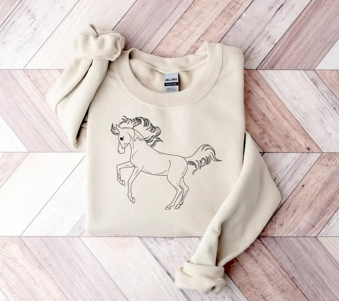 Coloring Page With Horse Painting For Children