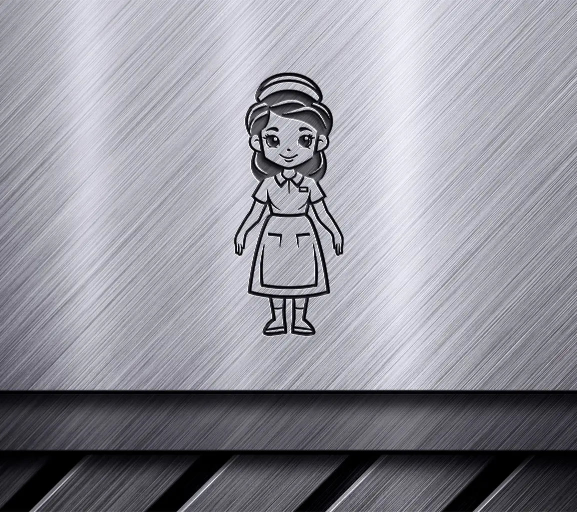 Compassionate Nurse SVG  Girl with Hat & Apron SVG