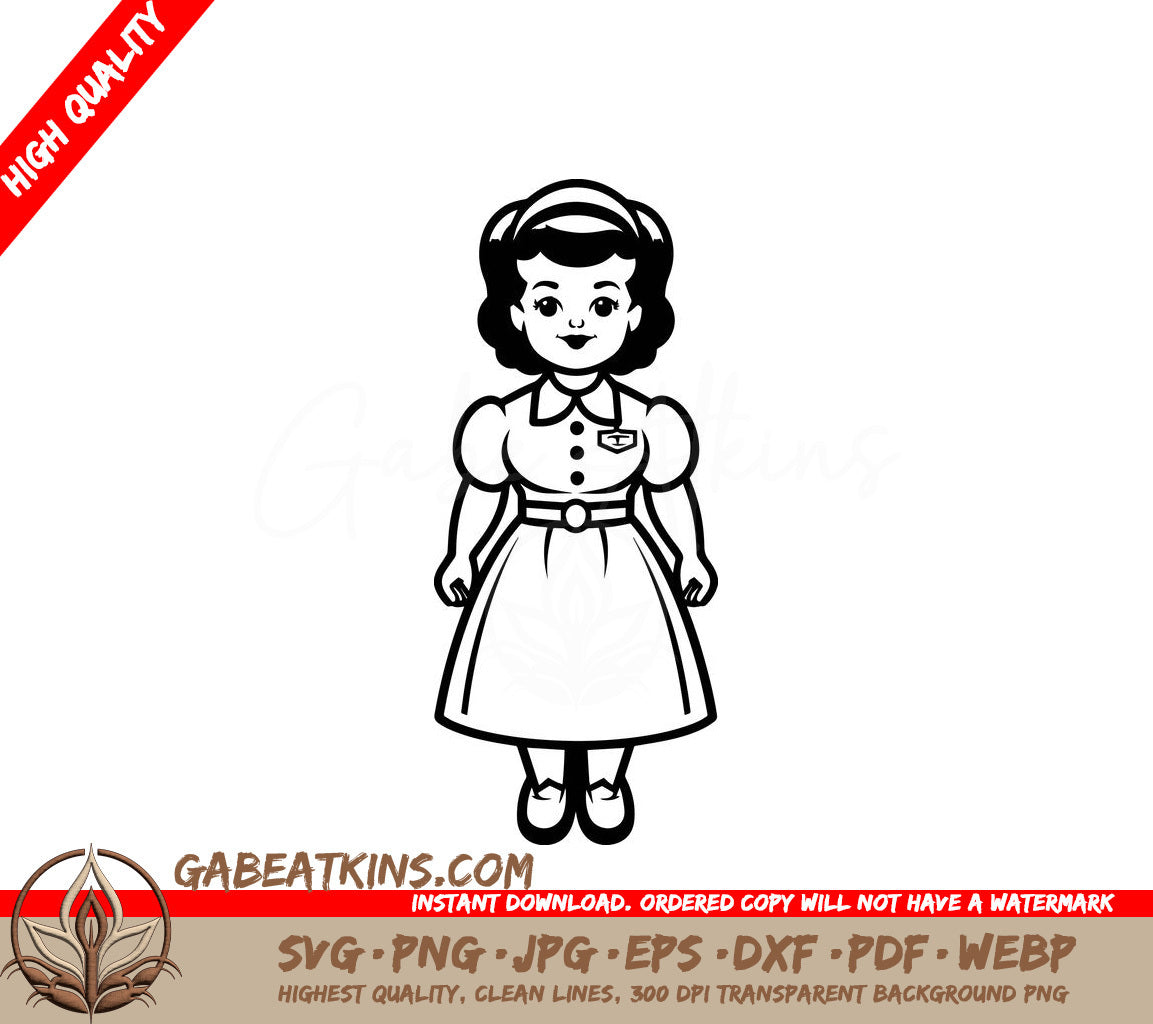Compassionate Care Nurse SVG  Little Girl in Dress SVG