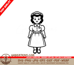 Compassionate Care Nurse SVG  Little Girl in Dress SVG