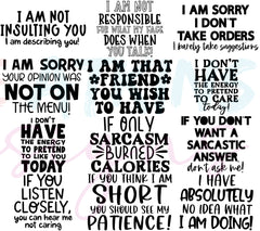 Sarcastic SVG Bundle for Cricut and  Silhouette - 72 Designs | Funny S | Funny Sarcastic Quotes SVG bundle