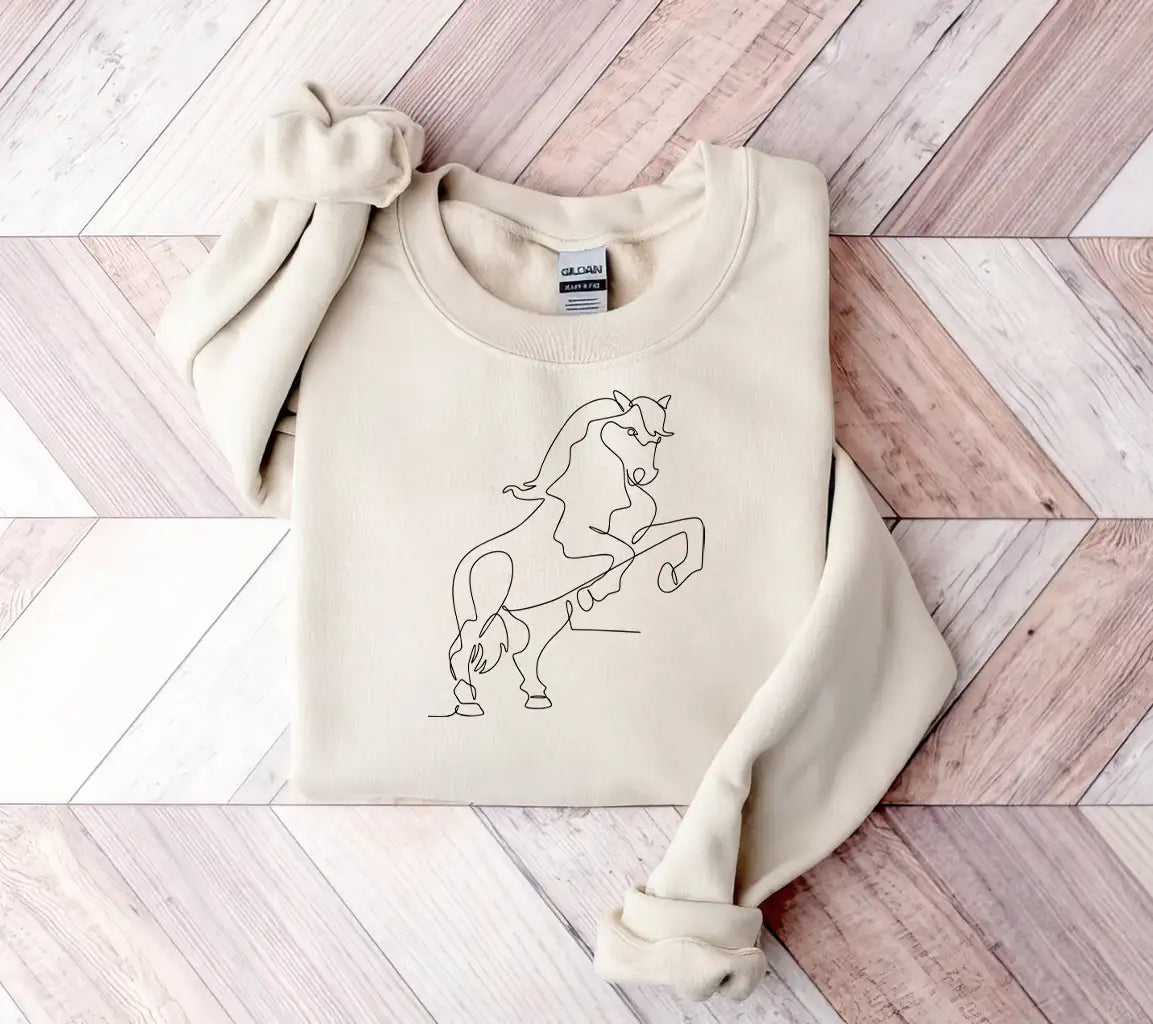 Continuous Line Drawing Of Horse