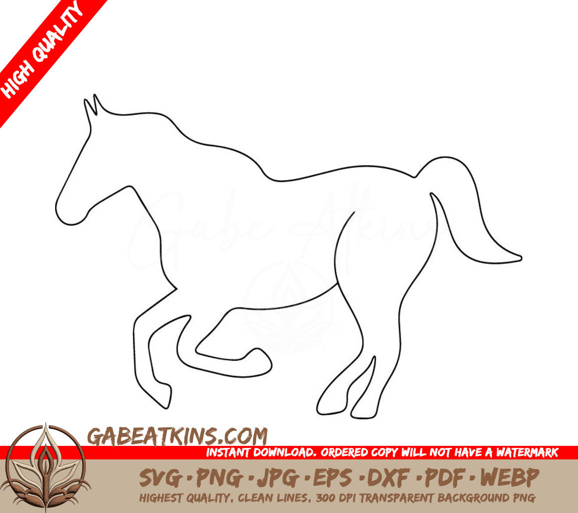  A Horse On A White Background SVG - Continuous one line drawing of horse vector illustration premium vector SVG