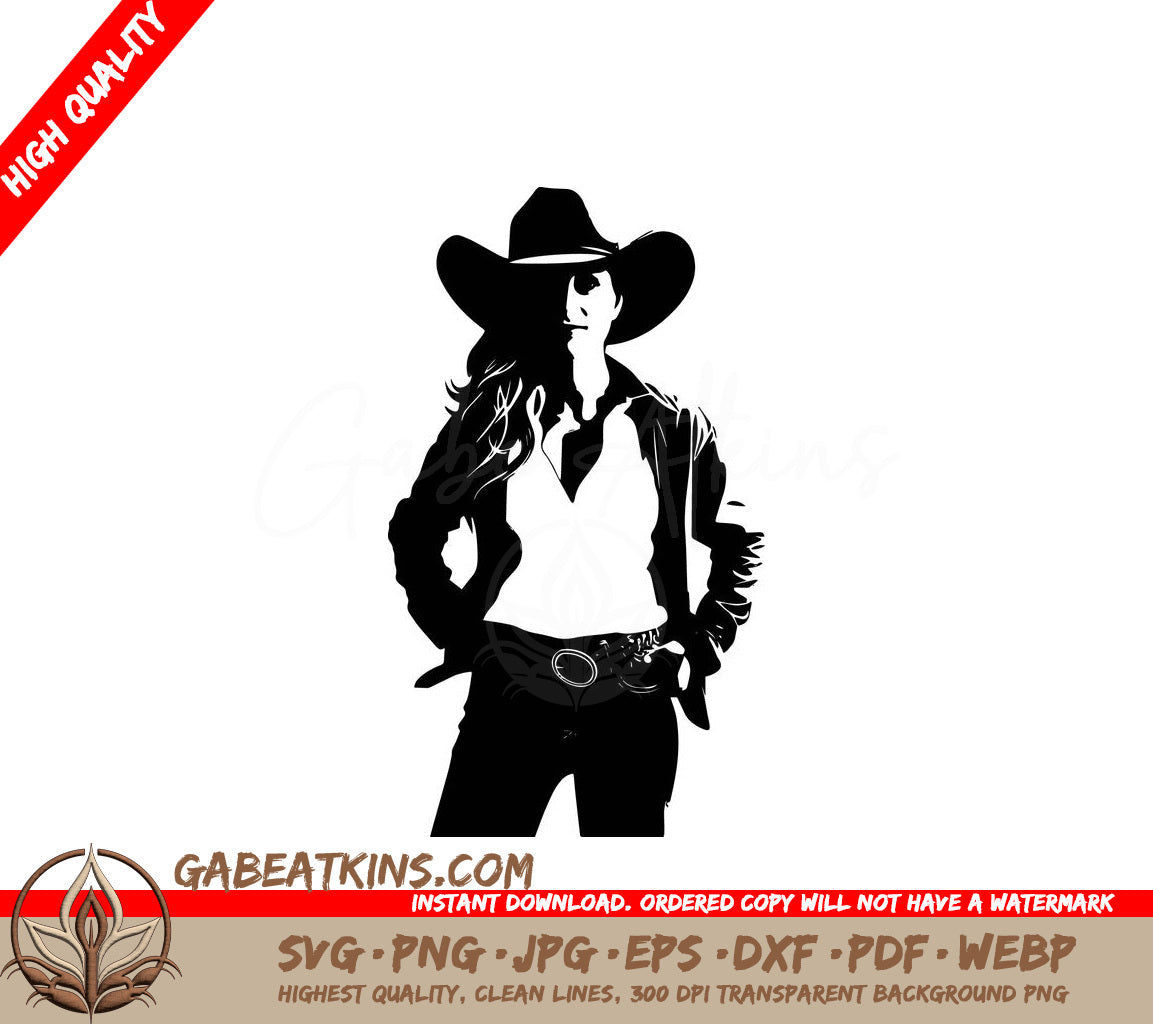  A Woman Wearing A Cowboy Hat SVG - Country Ranch Owner SVG