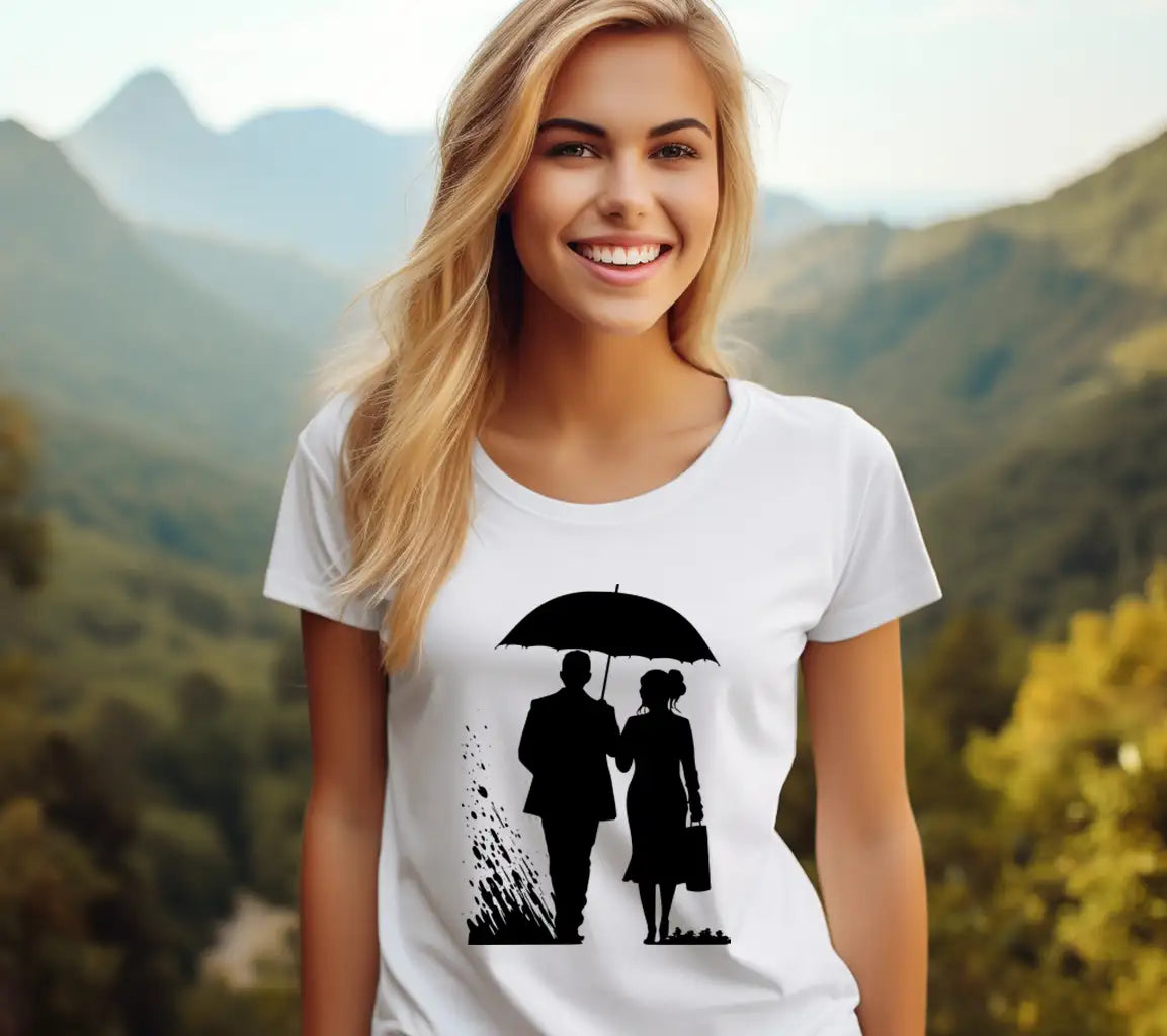 Couple Under Umbrella