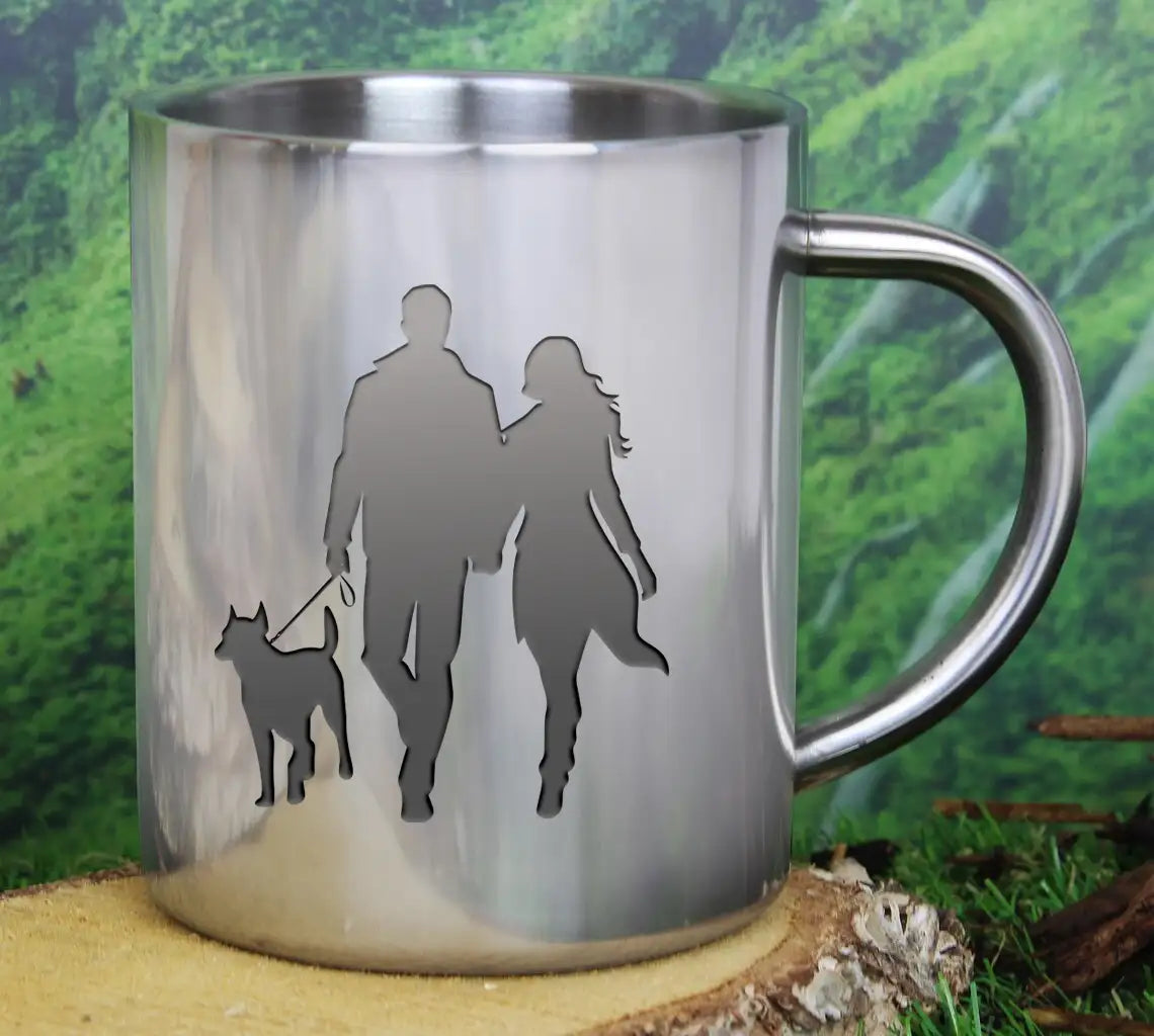 Couple Walking Dog