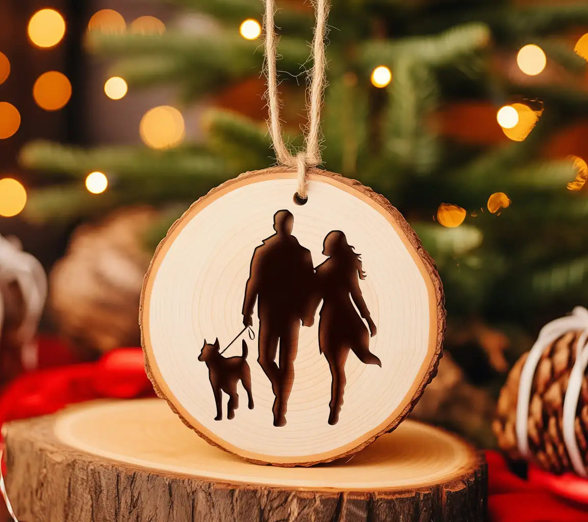 Couple Walking Dog