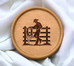 Cowboy On Fence