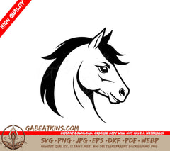  A Horses Head SVG - Creative Logo of a Horse Vector Illustration SVG