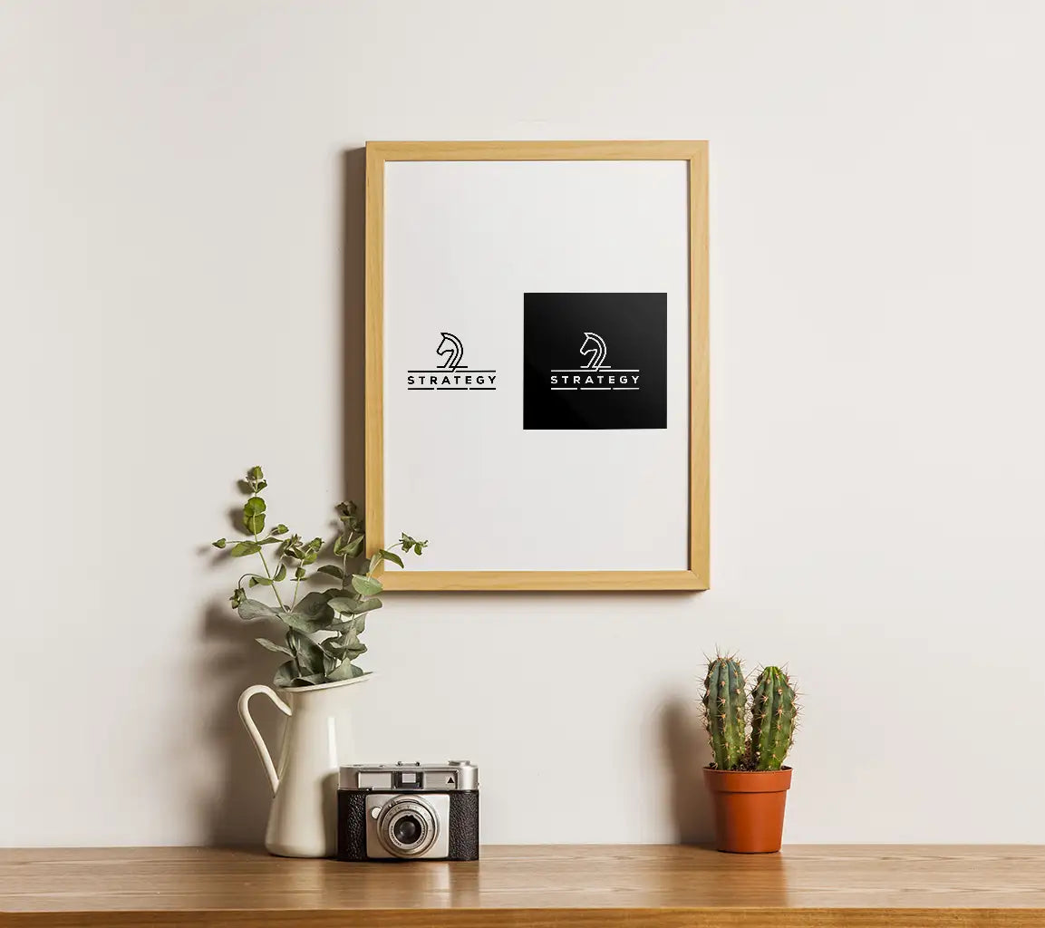 Creative Strategy Logo Horse Chess Strategy With Linear Outline Style Business Logo Icon Symbol