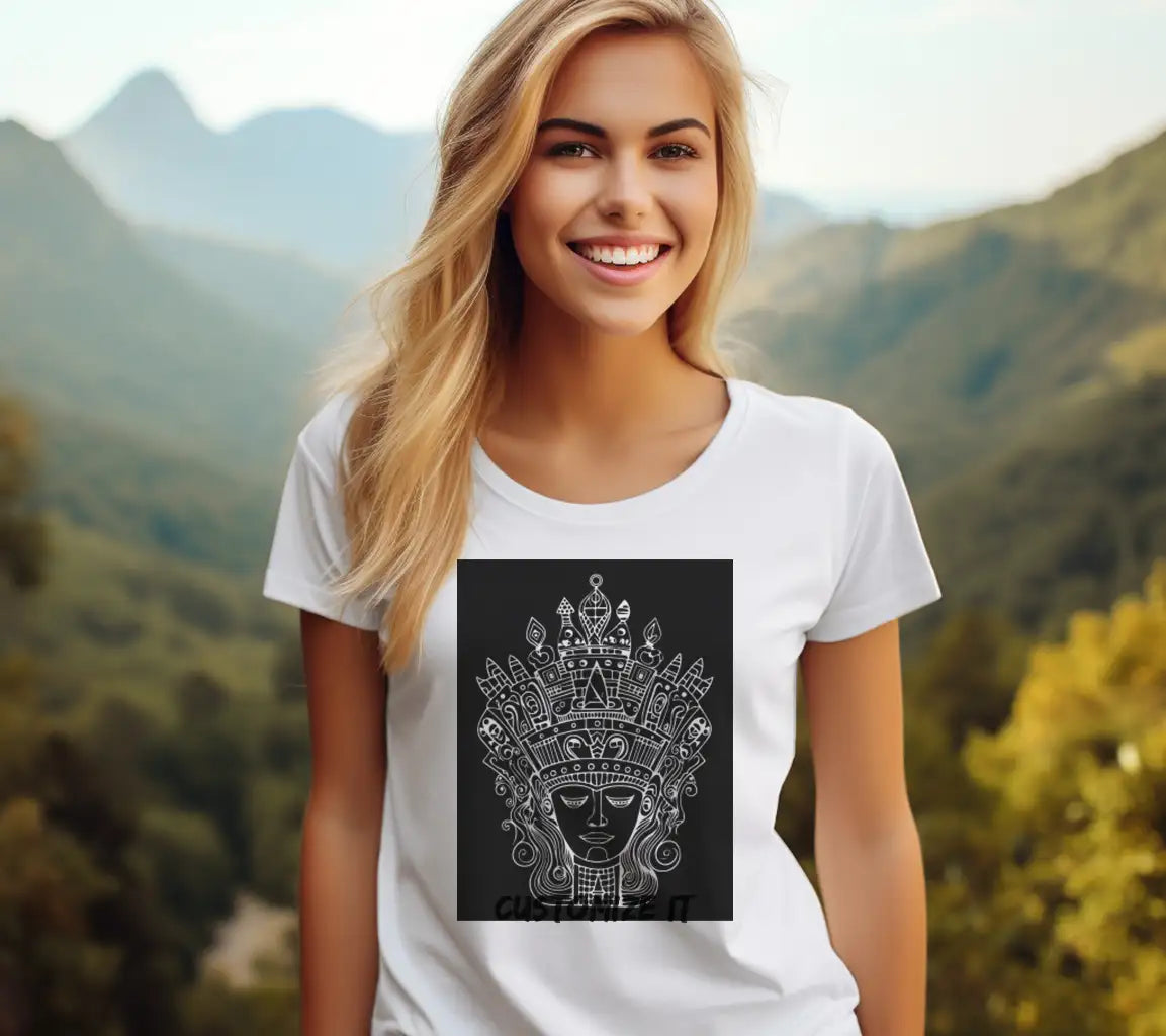  Crowned Face SVG - Vector Outline Illustration SVG