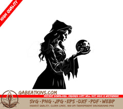 A Black And White Drawing Of A Woman Holding A Globe