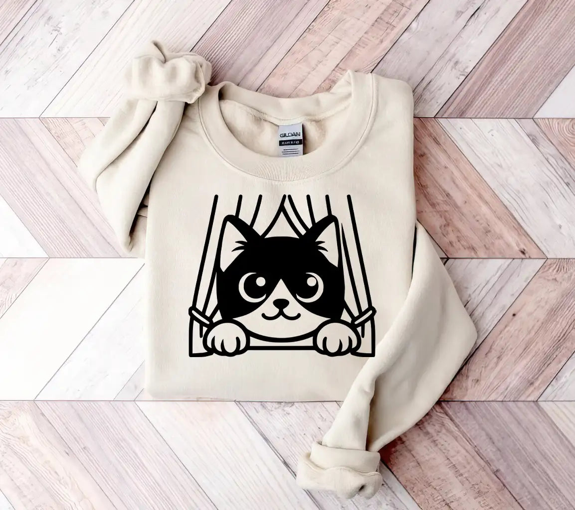 Curtain Peek Feline