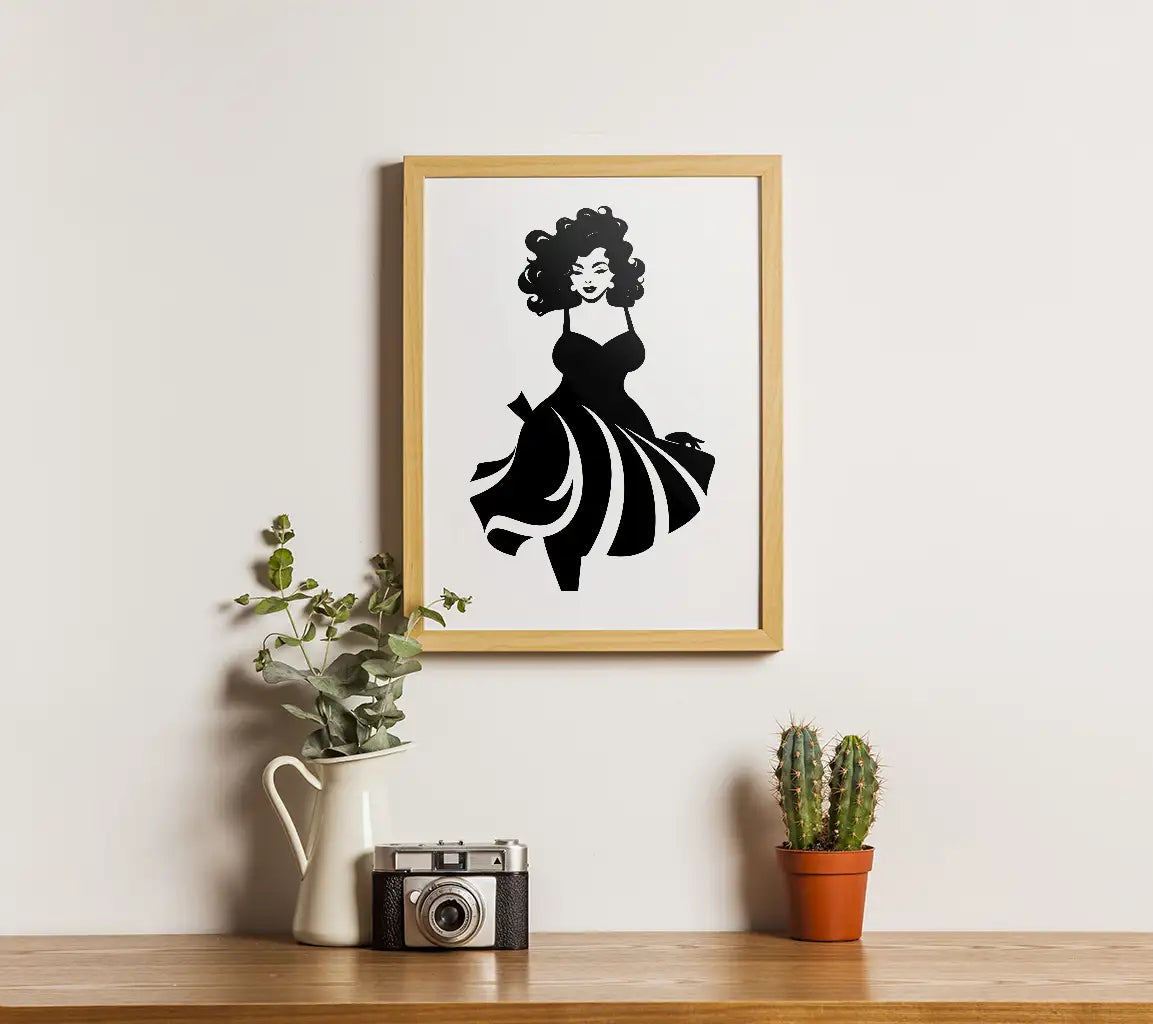 Plus Size Fashion Trend SVG -  Woman in Dress SVG