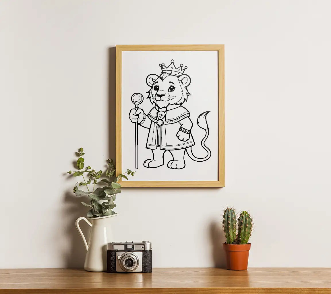 Lion King SVG - Cute Coloring Page for Kids SVG