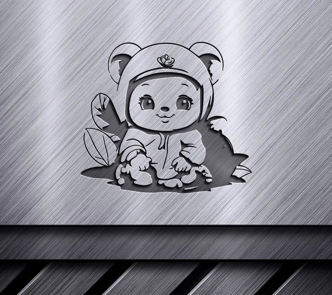 Cute Baby Bear in Helmet Costume SVG -  Drawing SVG