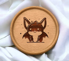 Cute Mustache Bat SVG -  Cartoon Illustration SVG