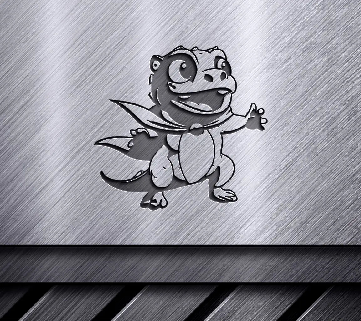 Cute  Lizard Superhero SVG - Cartoon Crocodile Vector Illustration SVG