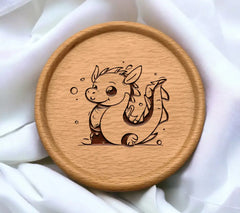 Cute  Dragon with Bubbles SVG Clipart SVG