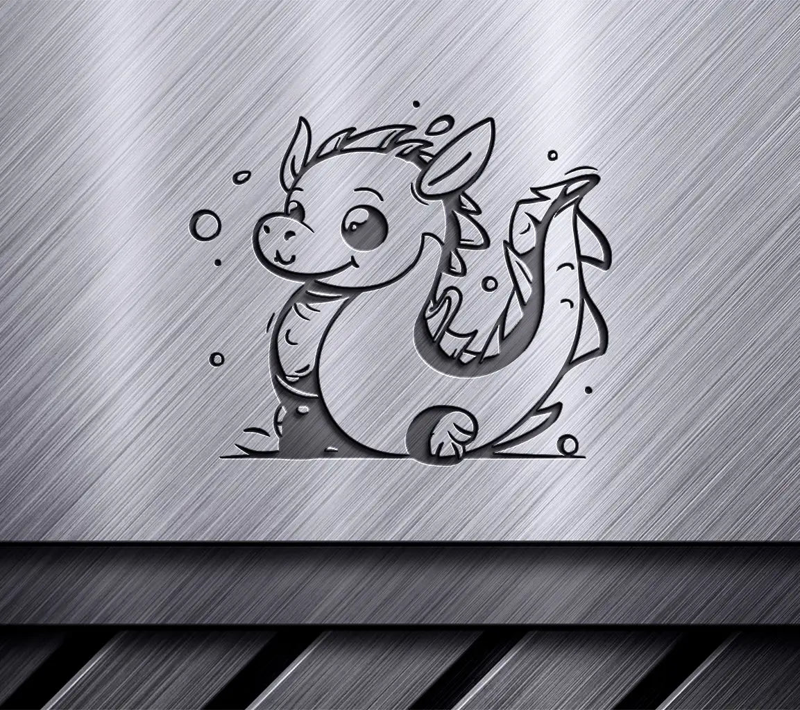 Cute  Dragon with Bubbles SVG Clipart SVG