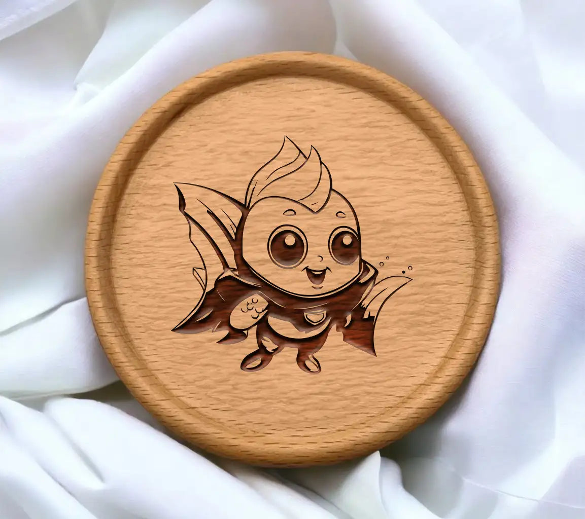 Cute Flying Fish with Cape SVG -  Cartoon Illustration SVG