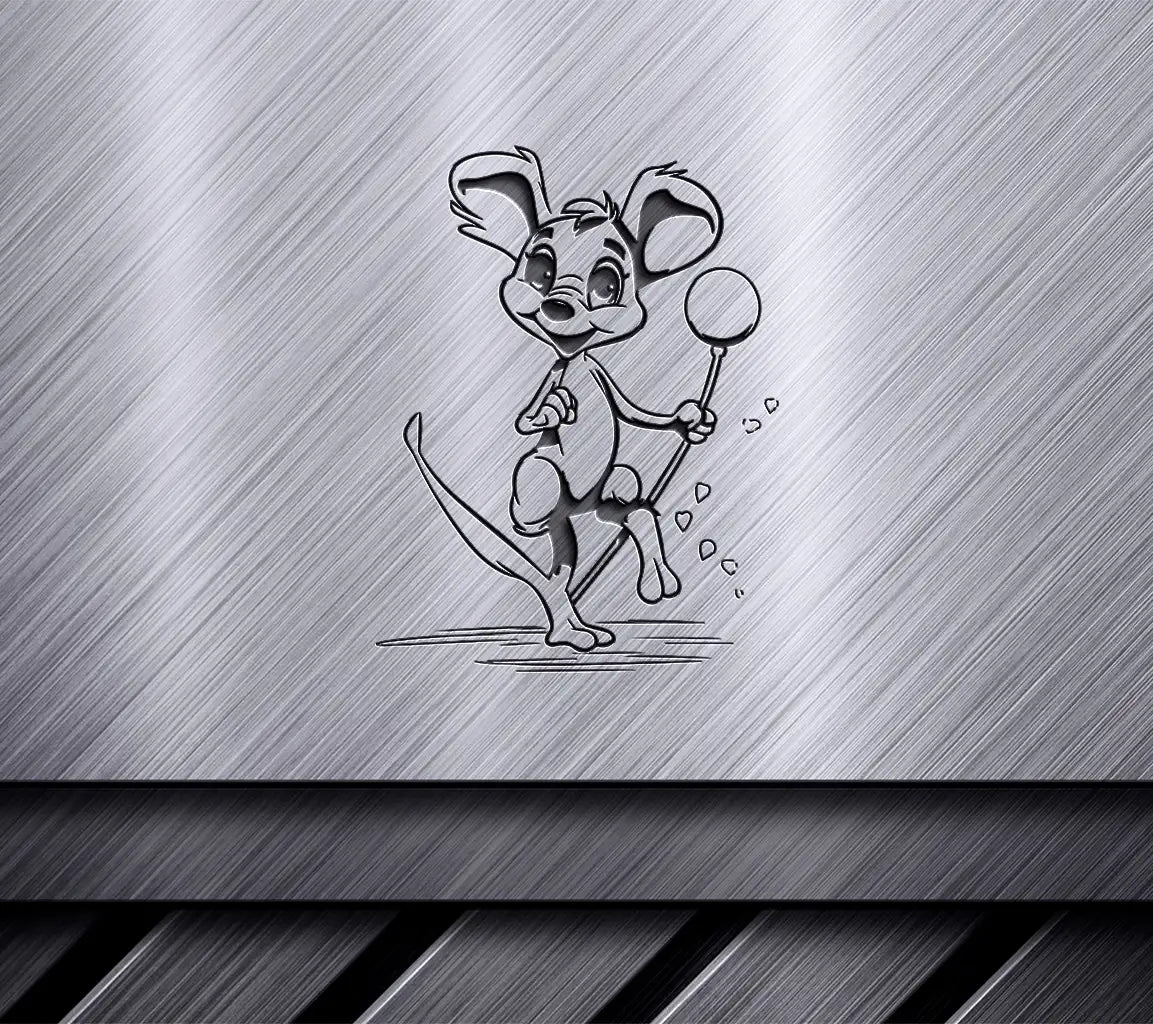 Cute Mouse & Koala Holding Lollipops -  SVG Clipart SVG