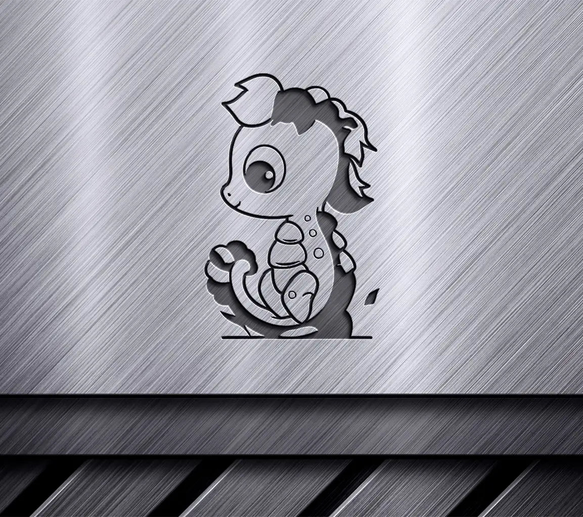 Cute Baby Dragon with Bow SVG -  Cartoon Illustration SVG