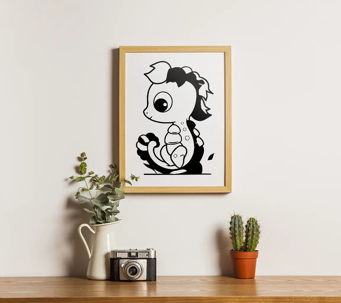 Cute Baby Dragon with Bow SVG -  Cartoon Illustration SVG