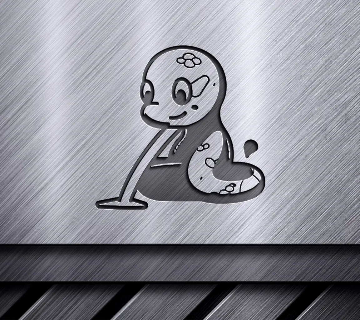 Cute Cartoon Snake with Flower Head SVG -  Drawing SVG