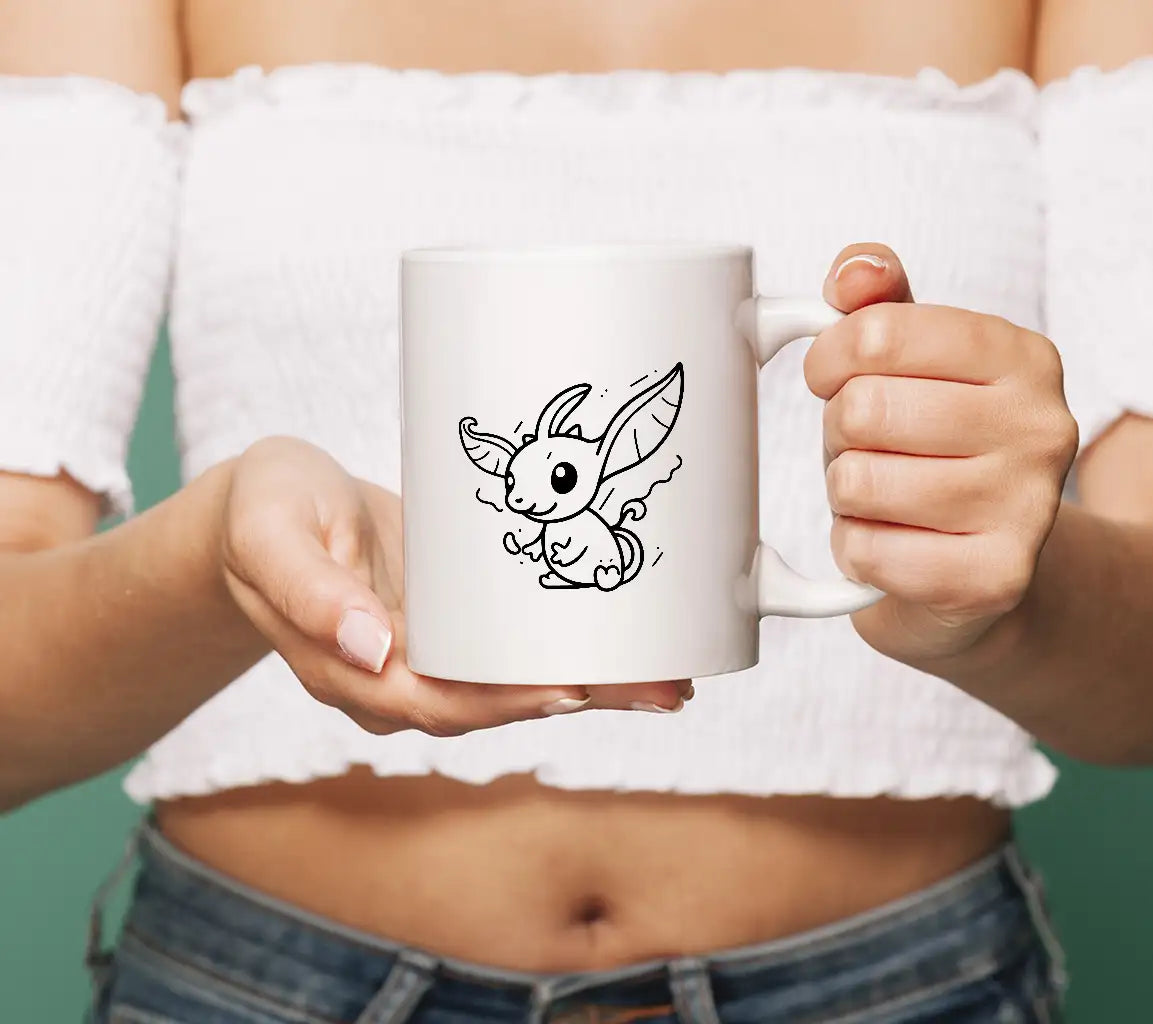 Cute Cartoon Rabbit with Wings & Squirrel SVG Doodle Illustration SVG