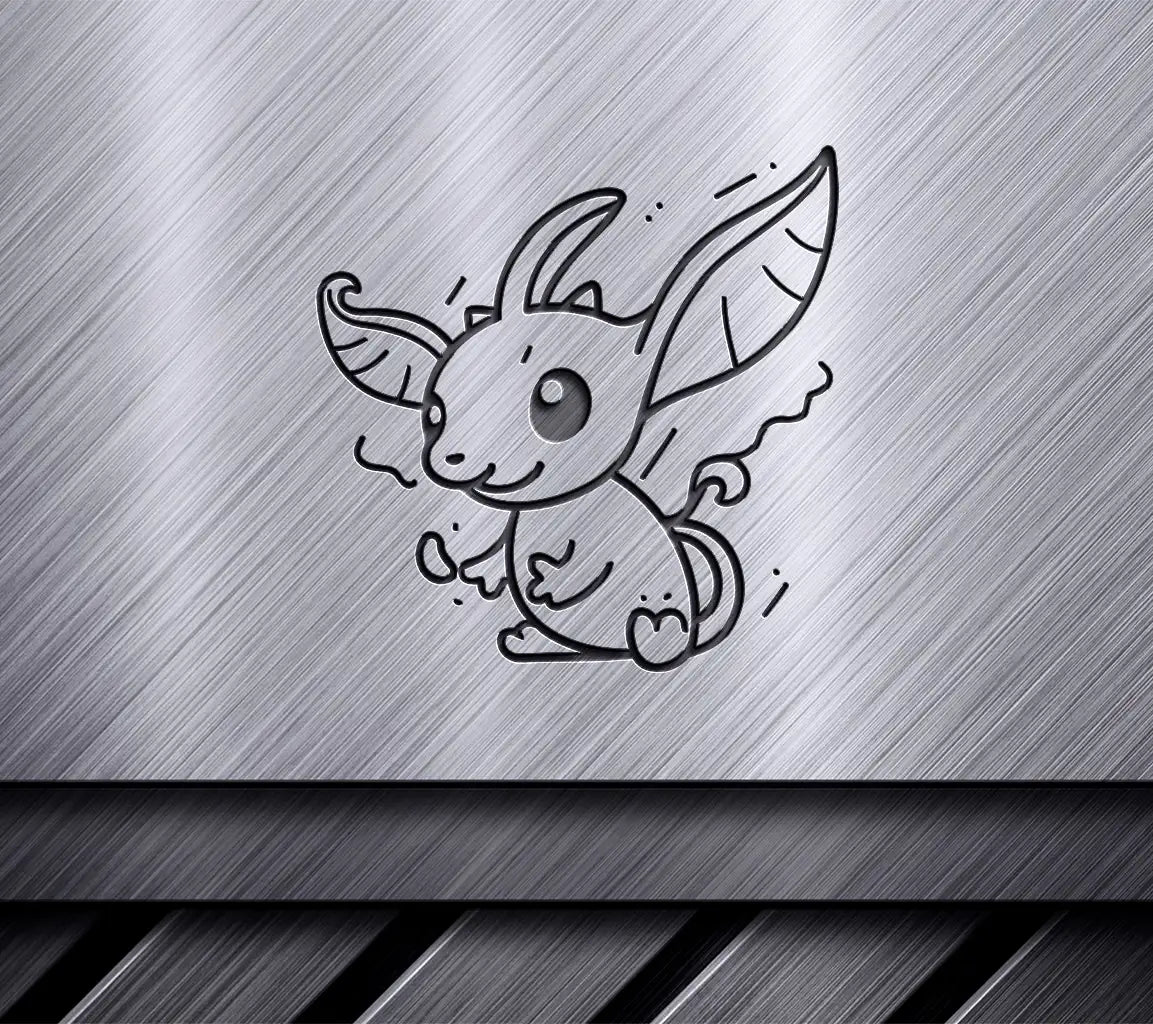 Cute Cartoon Rabbit with Wings & Squirrel SVG Doodle Illustration SVG