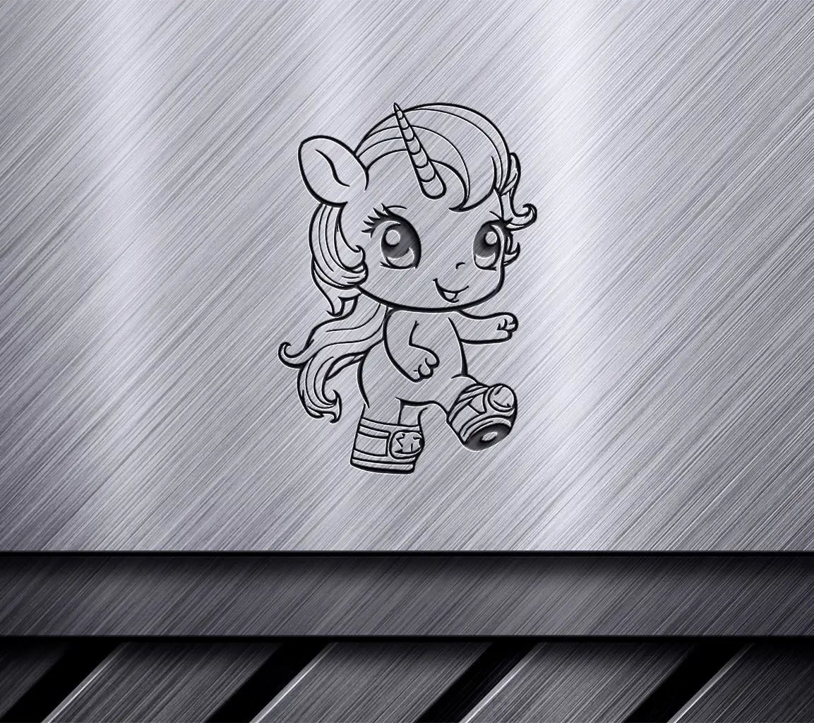 Cute  Baby Unicorn with Rainbow Hair SVG SVG