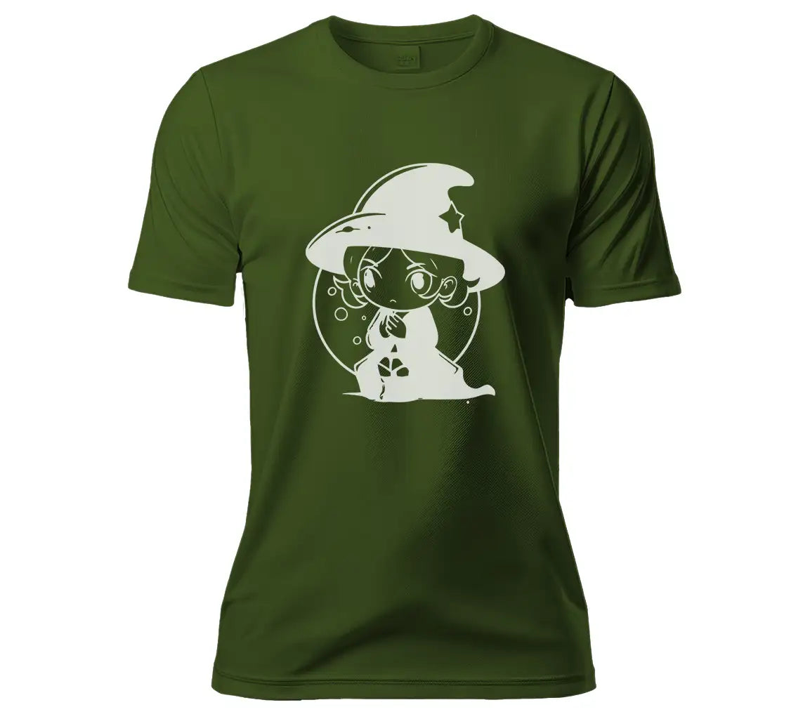 Cute Witch in Crystal Ball Halloween SVG -  Drawing SVG