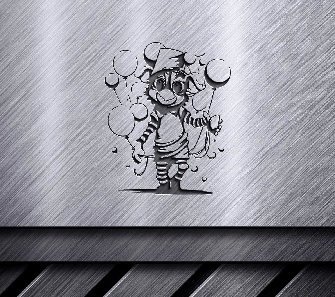 Cute Zebra with Balloons SVG -  Cartoon Vector Illustration SVG