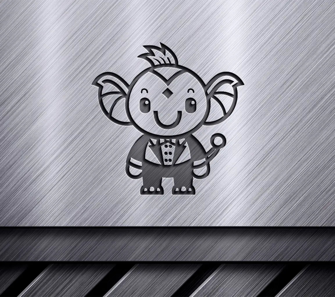 Cute Elephant Monster in Tuxedo SVG - Cartoon Character Illustration SVG
