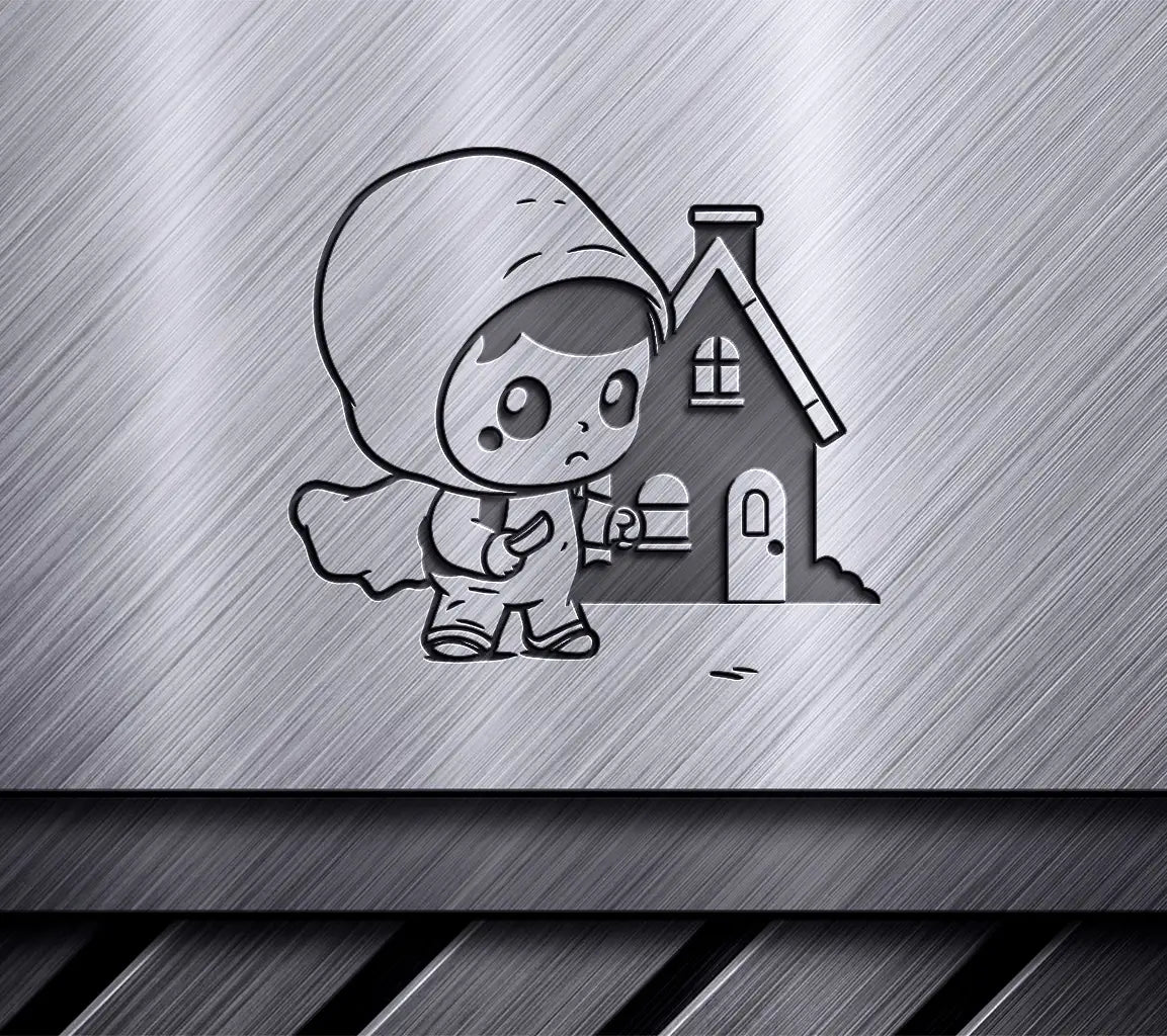 Cute Astronaut Boy House SVG -  Drawing SVG